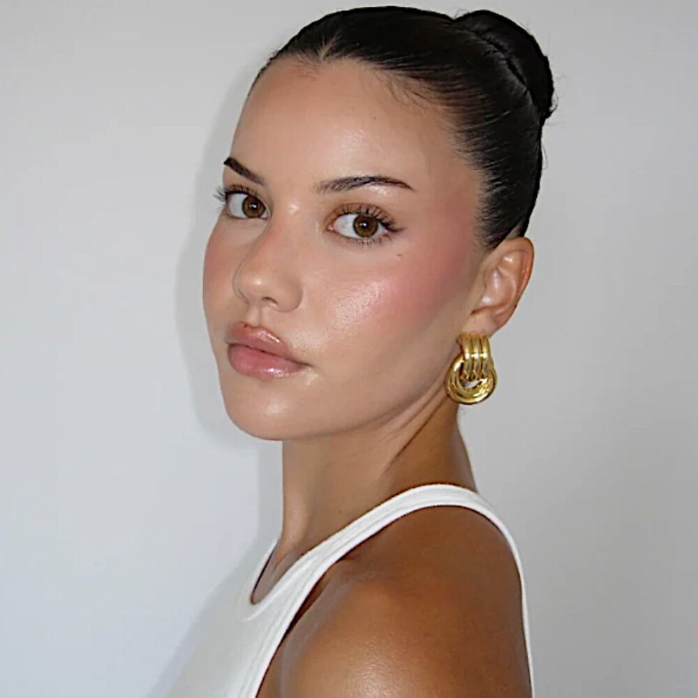 Anthropologie Gold Twisted Hoop Earrings